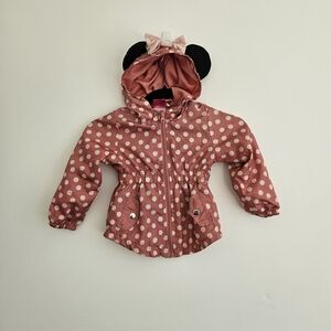 Disney Girls Kids Minnie Pink and White Polka Dot Jacket